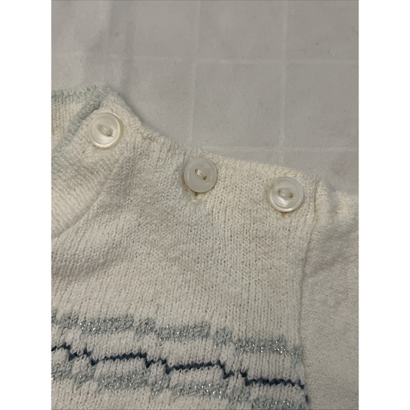 Kid 'n Cotton Knits Styled Sternberg Vintage Romper 6m Month Blue White - Picture 4 of 6